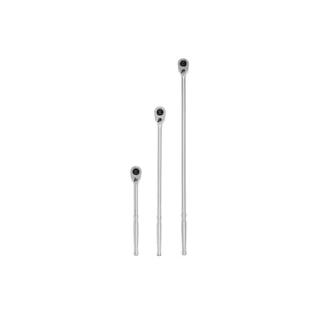 Tekton 1/2 Inch Drive Quick-Release Ratchet Set, 3-Piece (10-1/2, 18, 24 in.) SRH92104